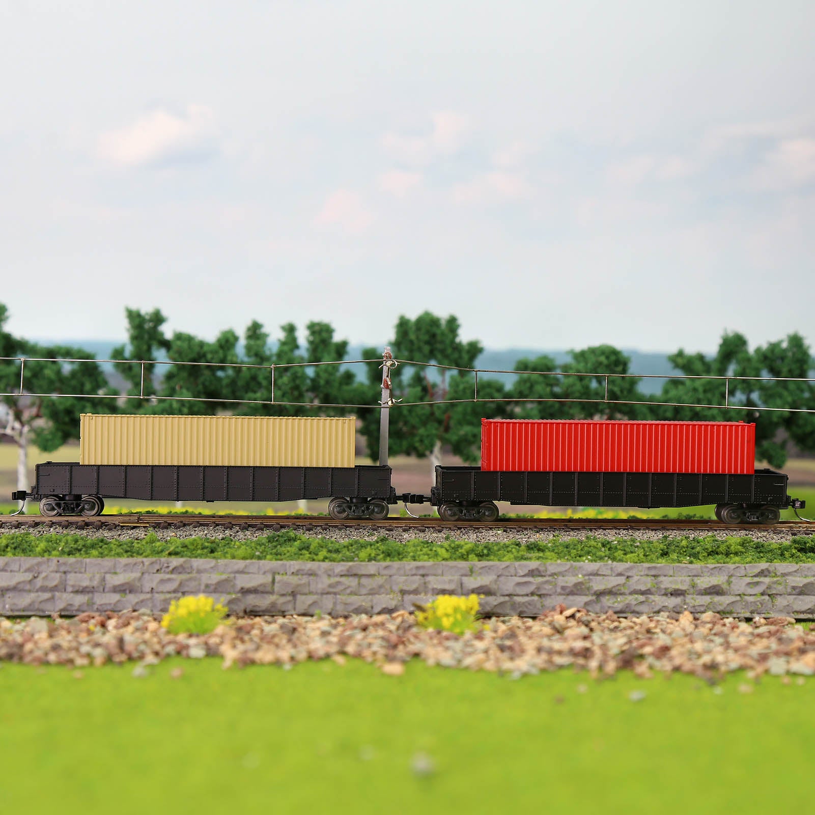 C15008 9pcs N Scale 1:160 40ft Pure Color Shipping Container