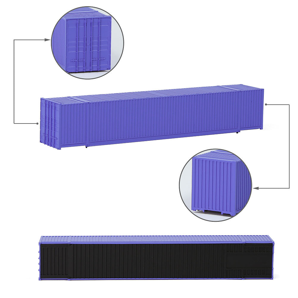 C15009 9pcs N Scale 1:160 53ft Pure Color Shipping Container