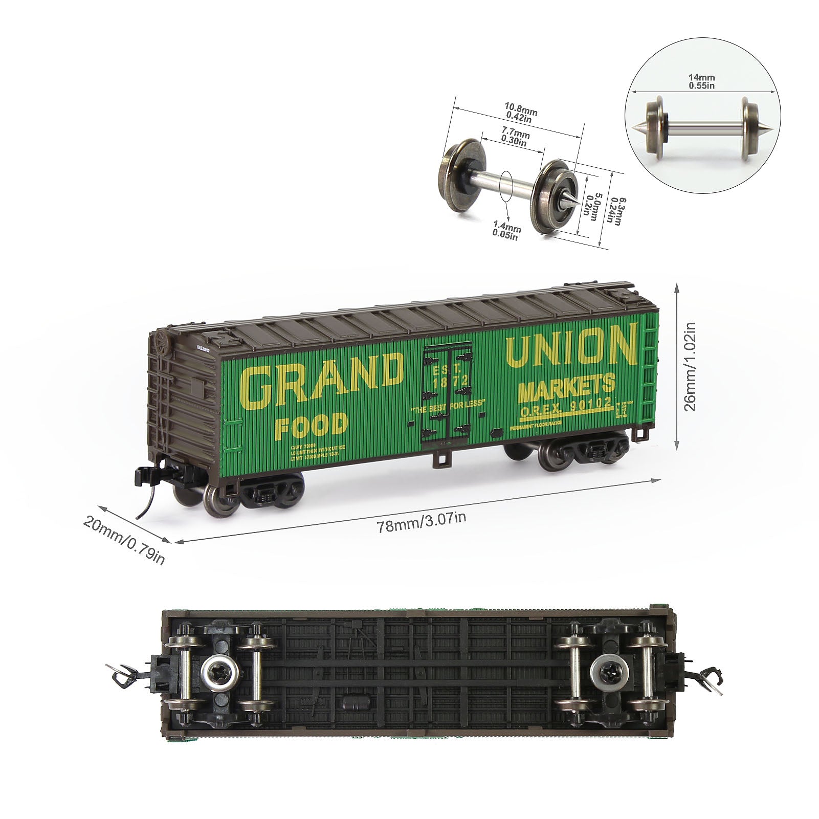 C15016 1pc N Scale 1:160 40ft Wood Side Reefer Boxcar