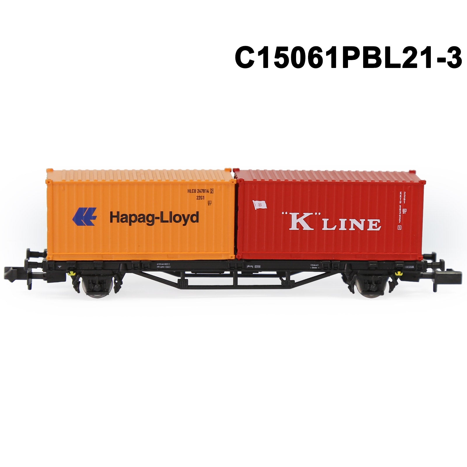 C15061M One Set N Scale 1:150 Flat Car with 20ft 40ft Containers