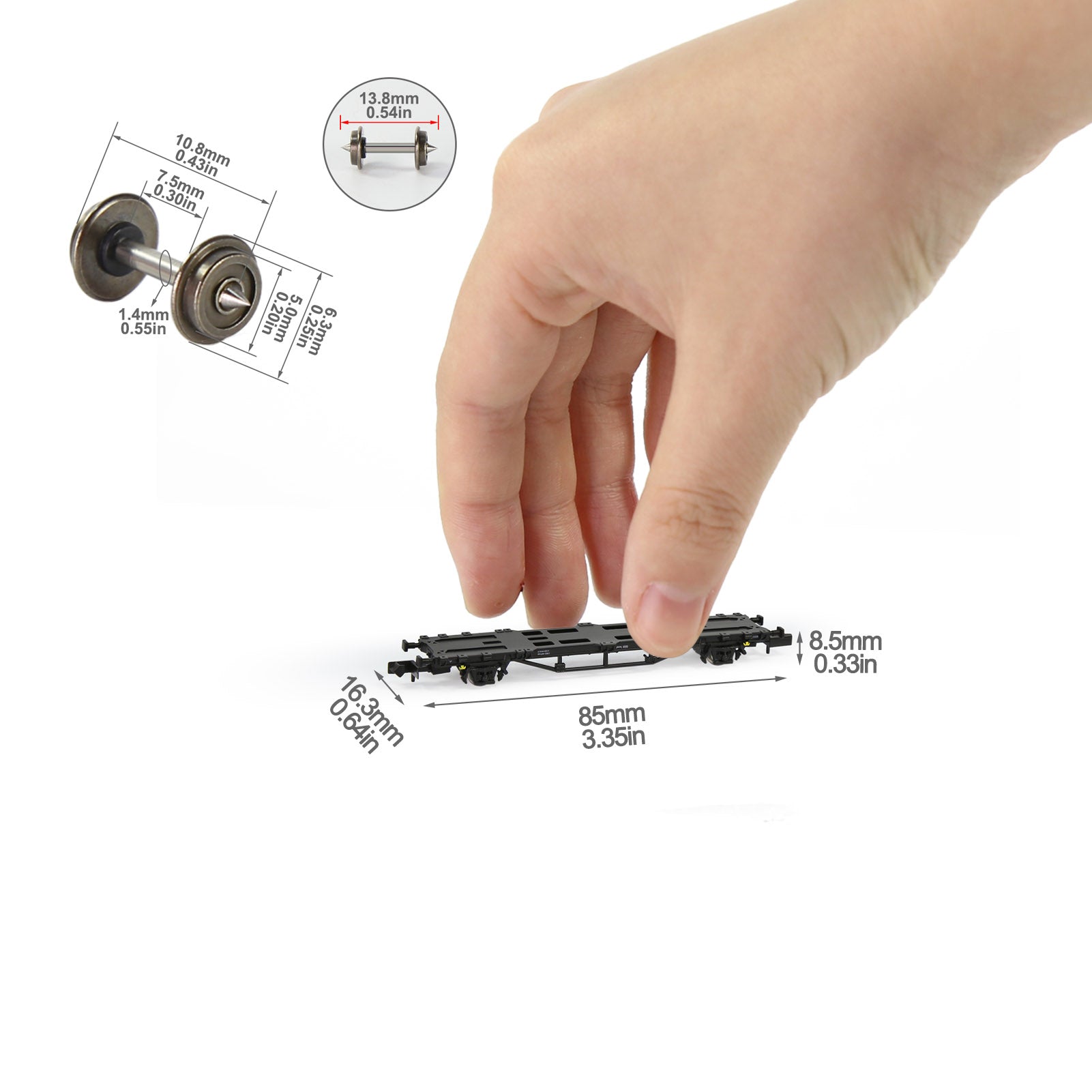 C15061M One Set N Scale 1:150 Flat Car with 20ft 40ft Containers