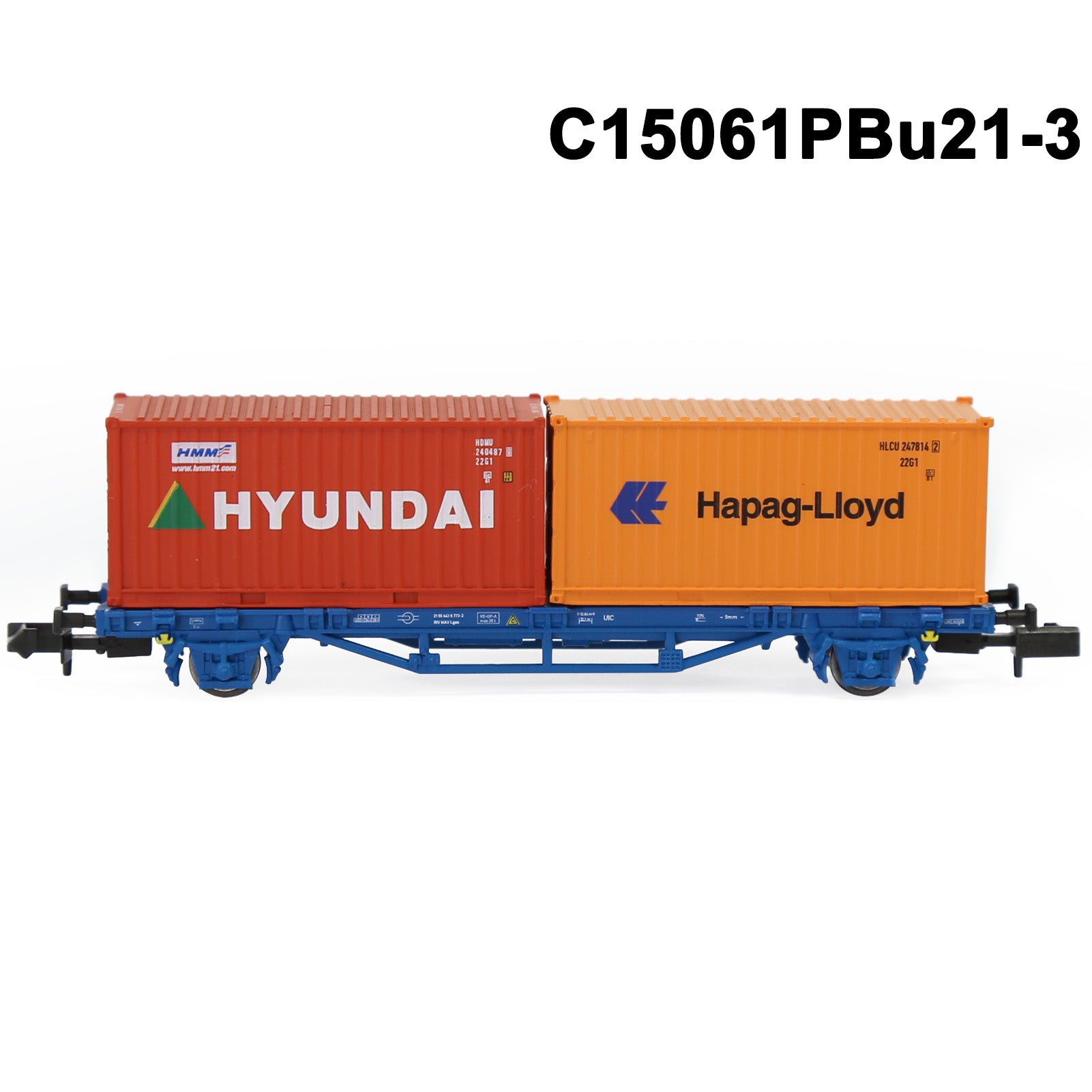 C15061M One Set N Scale 1:150 Flat Car with 20ft 40ft Containers
