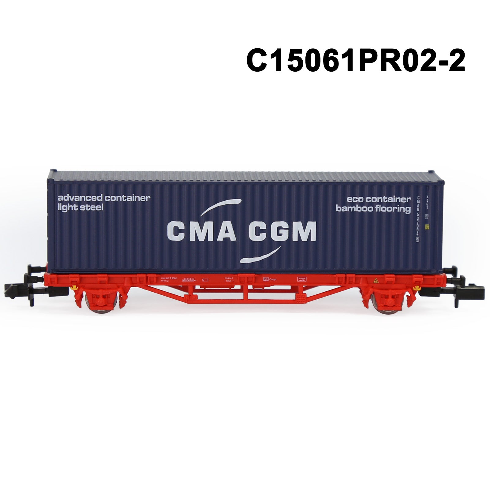 C15061M One Set N Scale 1:150 Flat Car with 20ft 40ft Containers