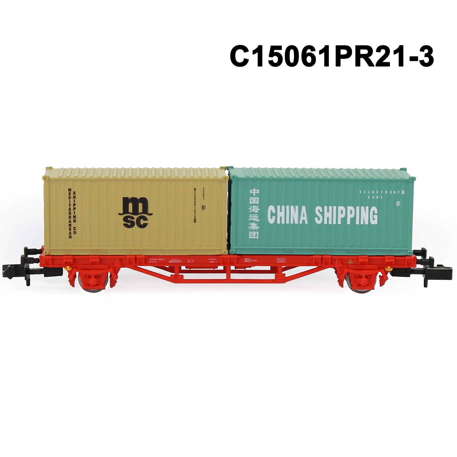 C15061M One Set N Scale 1:150 Flat Car with 20ft 40ft Containers