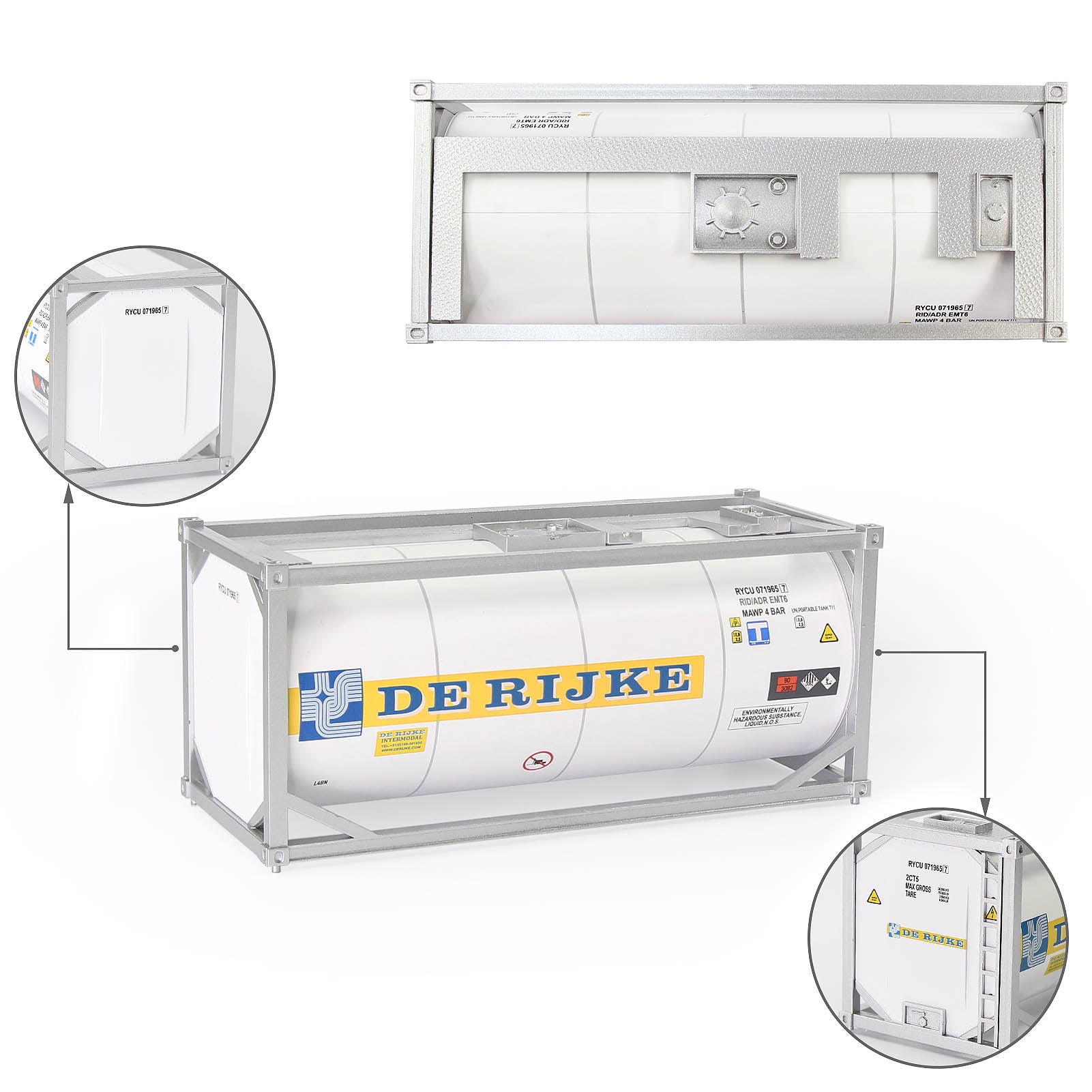 C4321 1pc O Scale 1:48 20ft Oil Tank Container