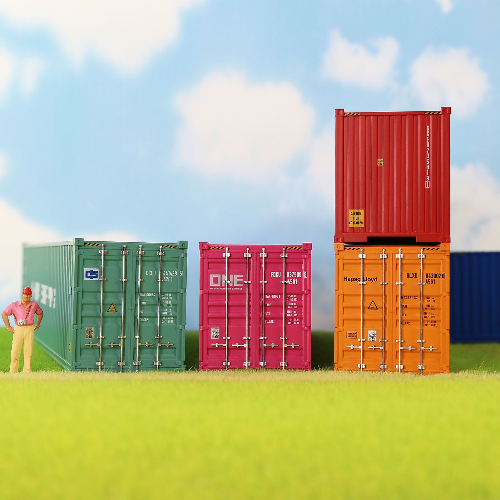 C4340 1pc O Scale 1:48 40ft Model Shipping Container