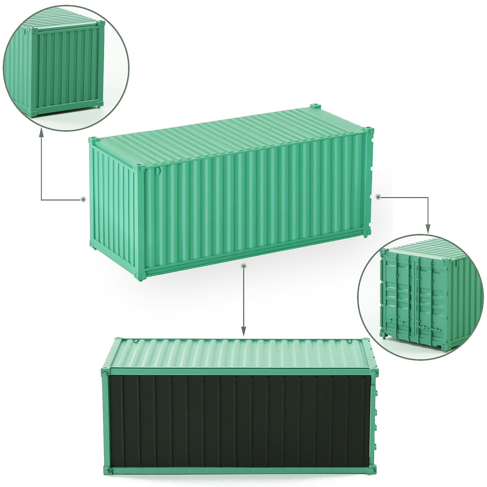 C8720 8pcs HO Scale 1:87 20ft Model Shipping Container