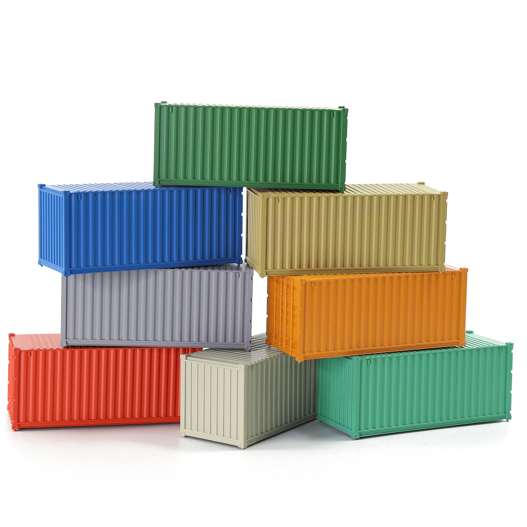 C8720 8pcs HO Scale 1:87 20ft Model Shipping Container