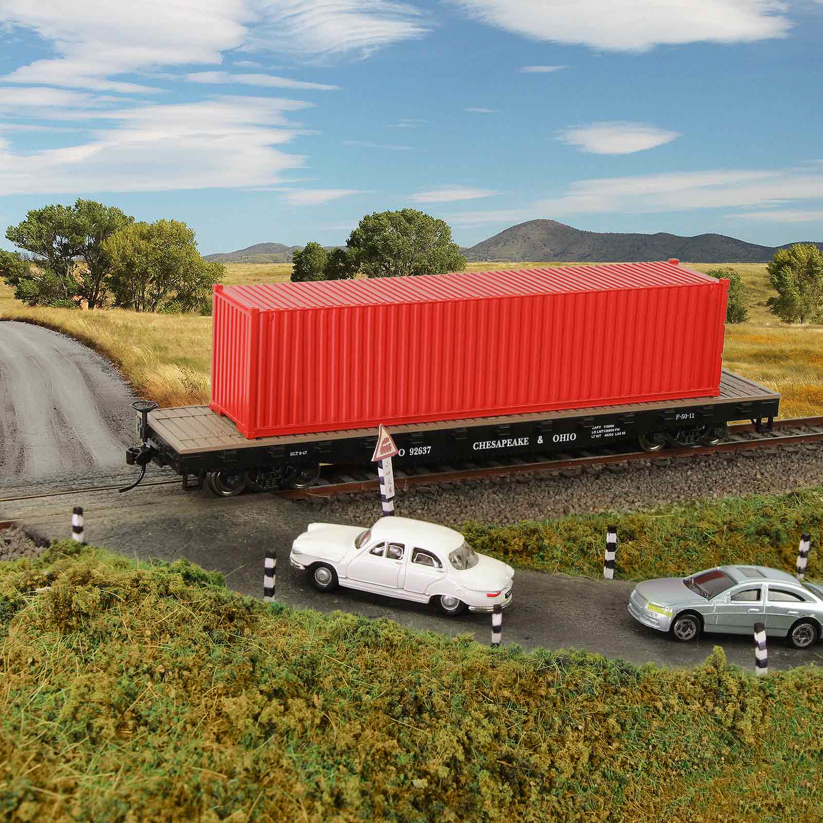 C8740 9pcs HO Scale 1:87 40ft Different Colored Container