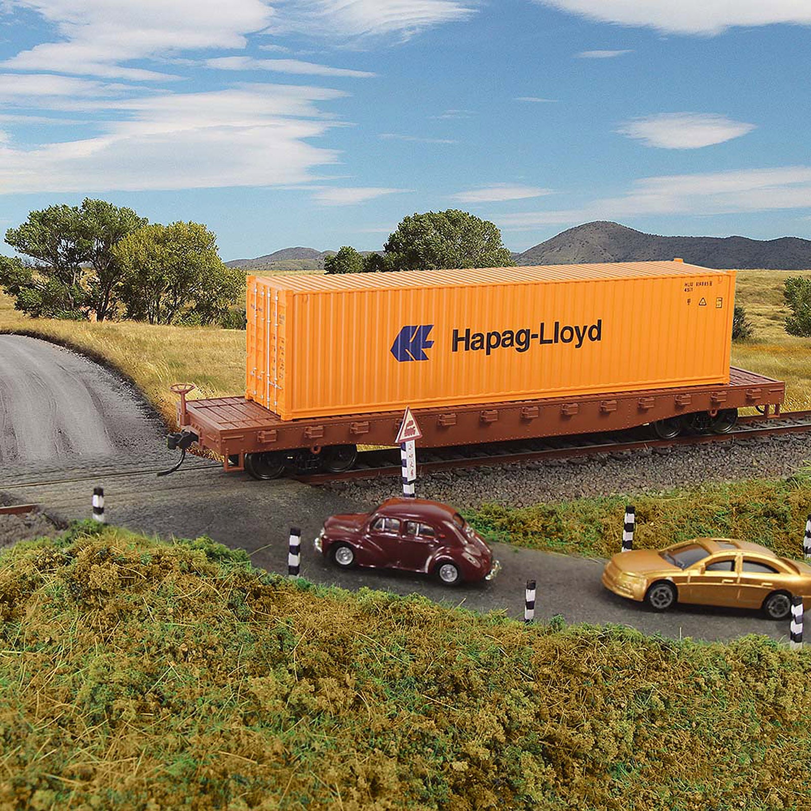 C8741 1pc HO Scale 1:87 52ft Flat Car Flatbed