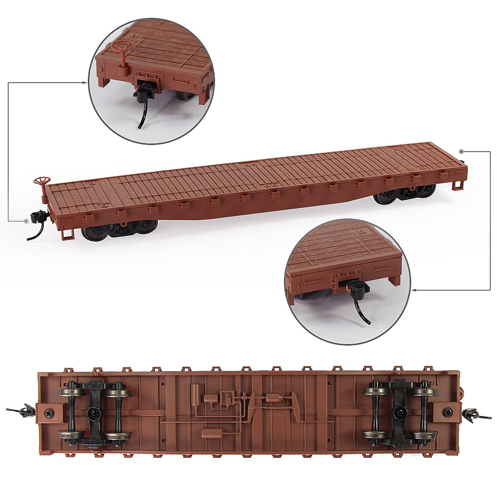 C8741 1pc HO Scale 1:87 52ft Flat Car Flatbed