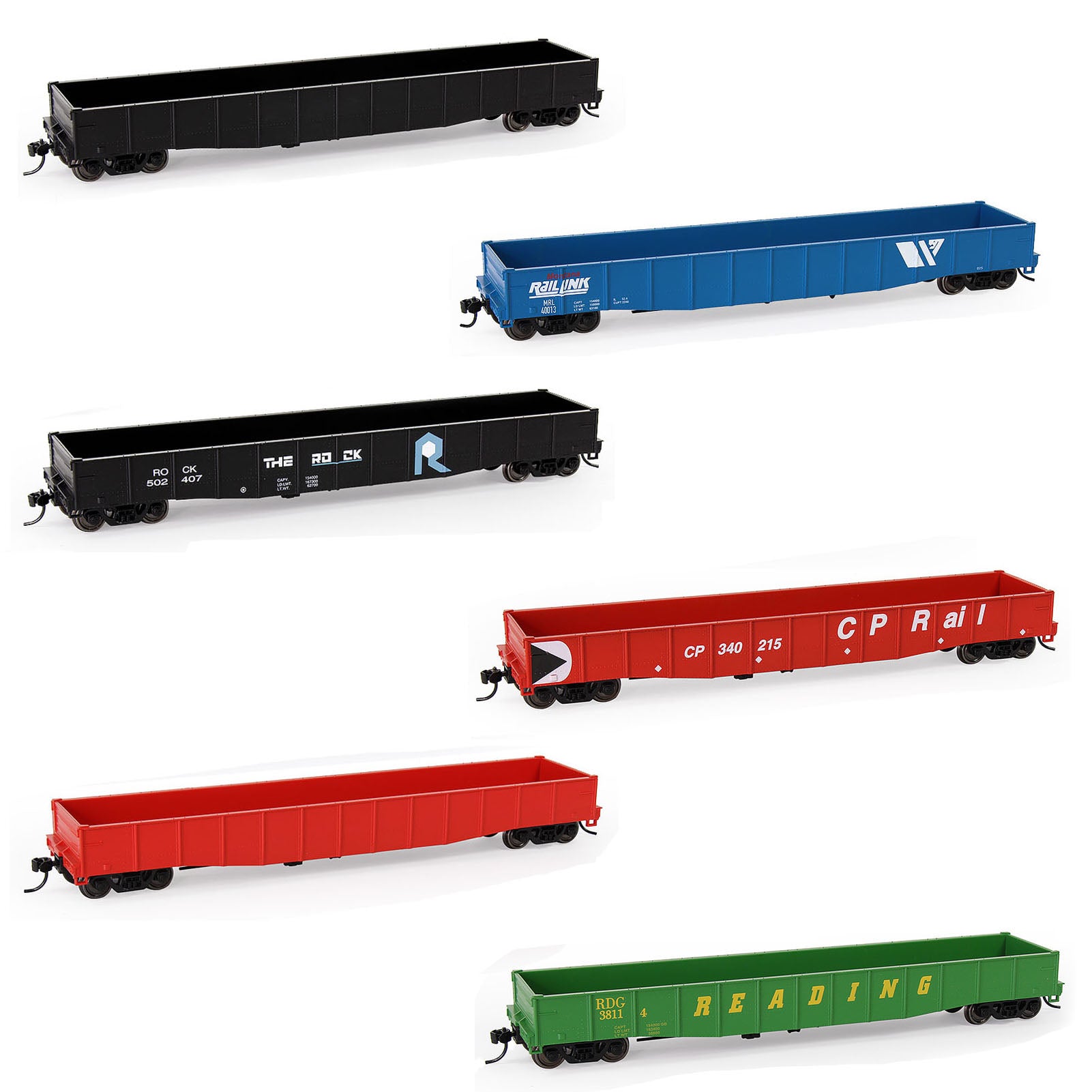 C8743 1pc HO Scale 1:87 Low-side Gondola Car 53ft Model Wagons