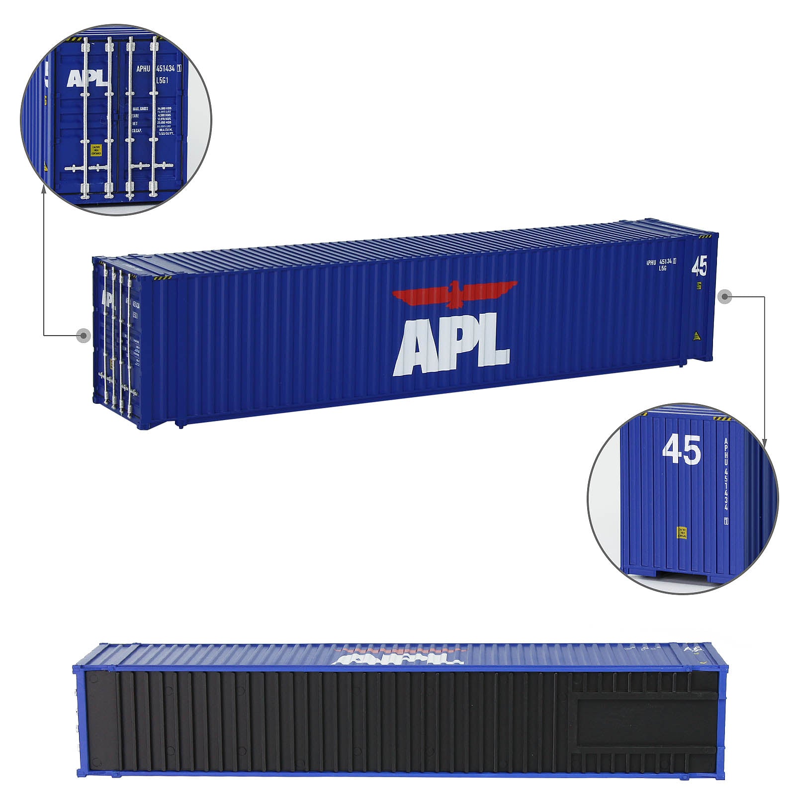 C8745 1pc HO Scale 1:87 Model Shipping Container 45ft Cargo Box