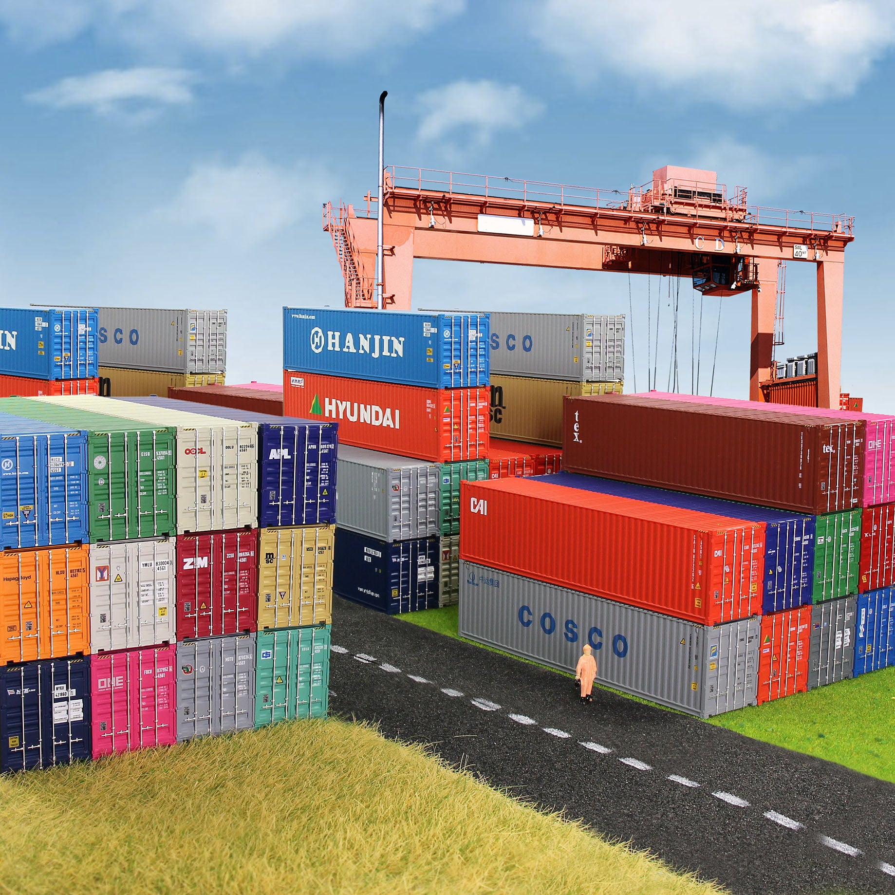 C8746 1pc HO Scale 1:87 40ft Model Container Model Railway