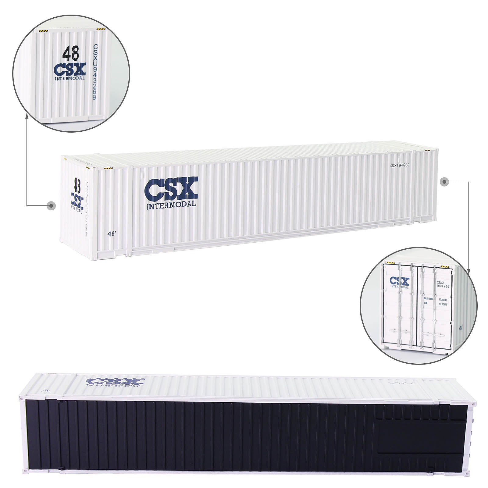 C8748 1pc HO Scale 1:87 48ft Shipping Container
