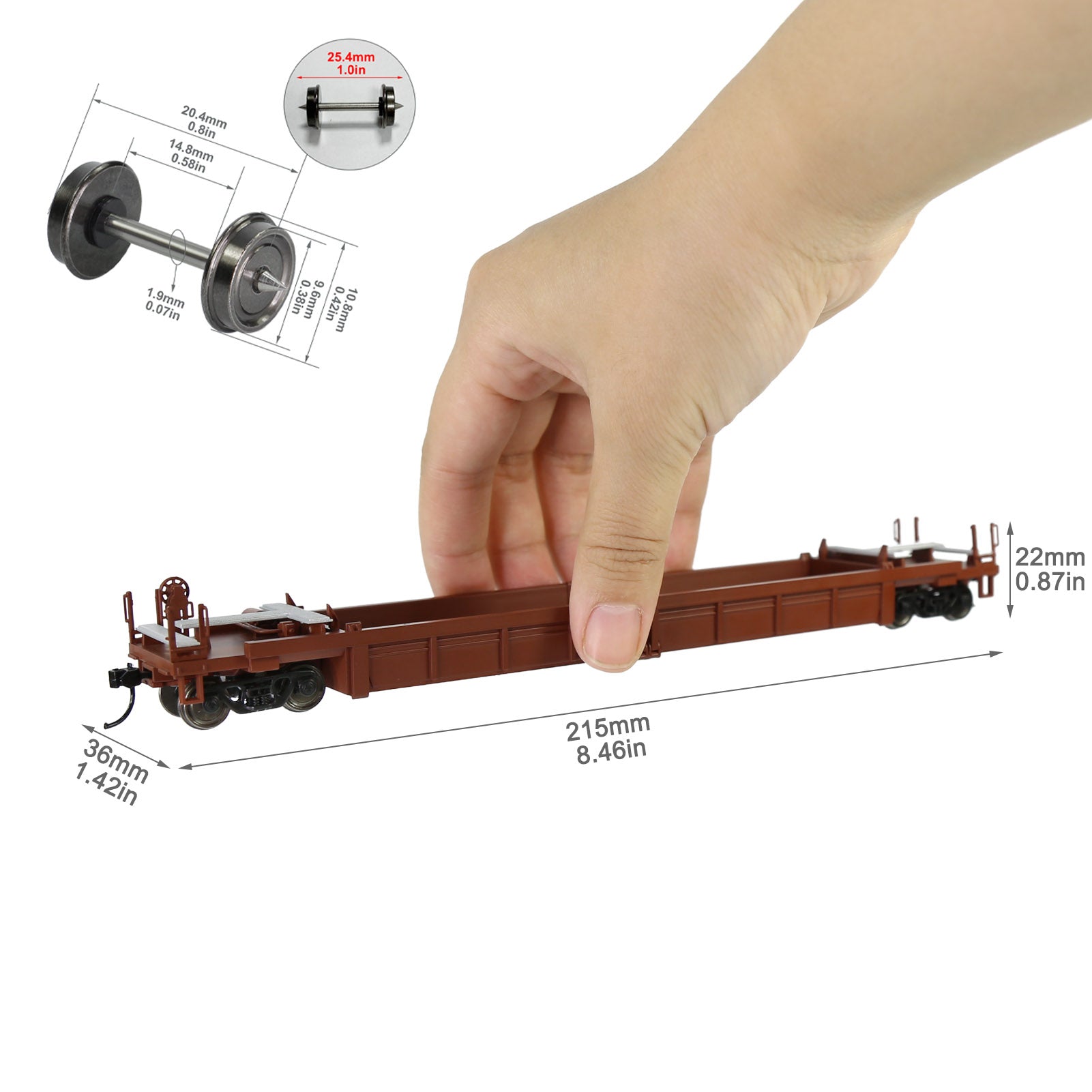 C8749 1pc HO Scale 1:87 40ft Well Car Low Side Wagon