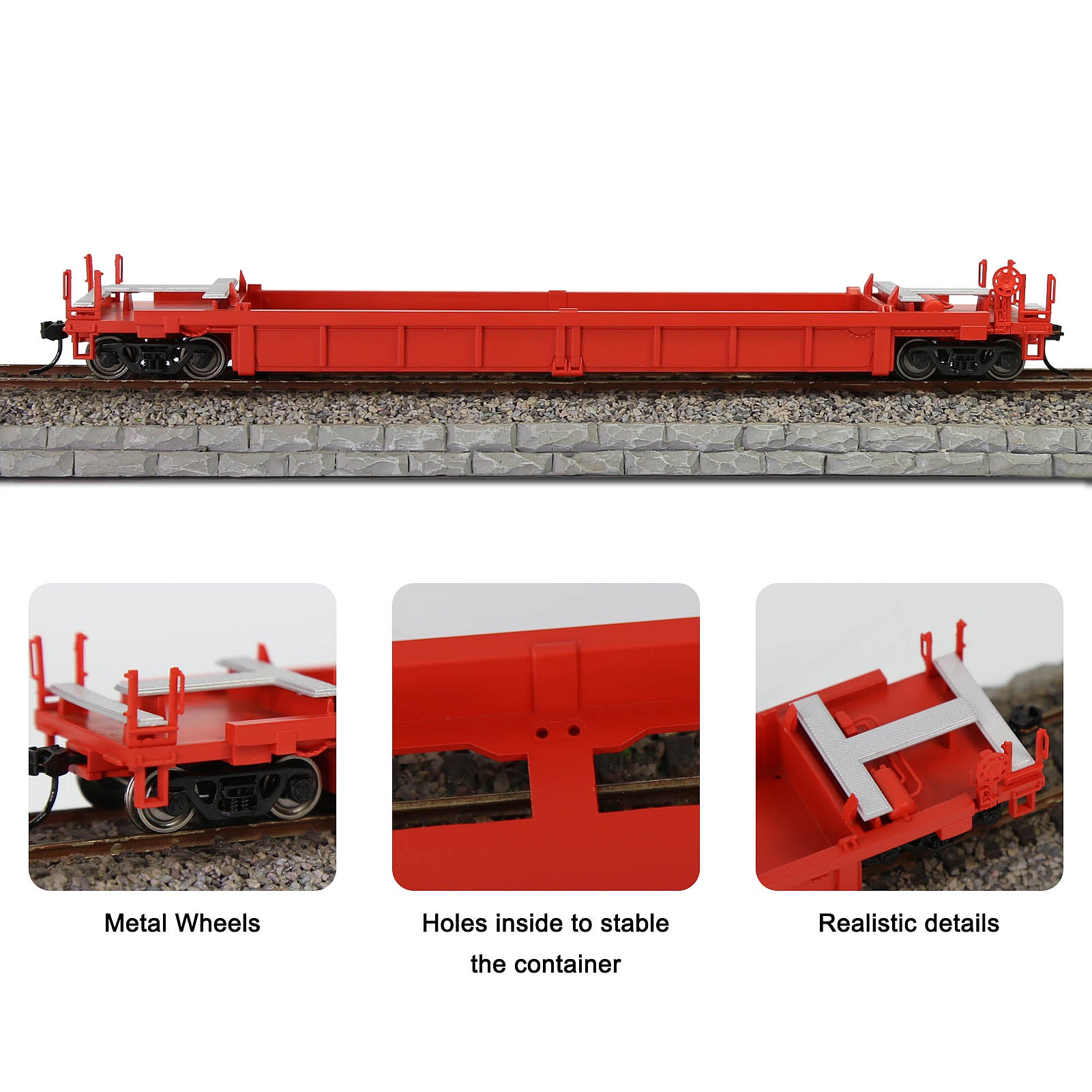 C8749 1pc HO Scale 1:87 40ft Well Car Low Side Wagon