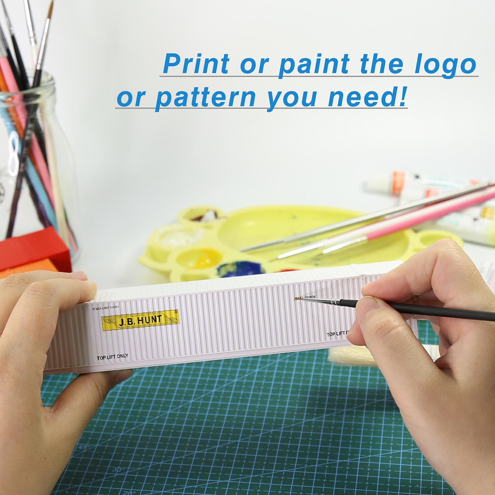 C8753 9pcs HO Scale 1:87 53ft Pure Color Shipping Container