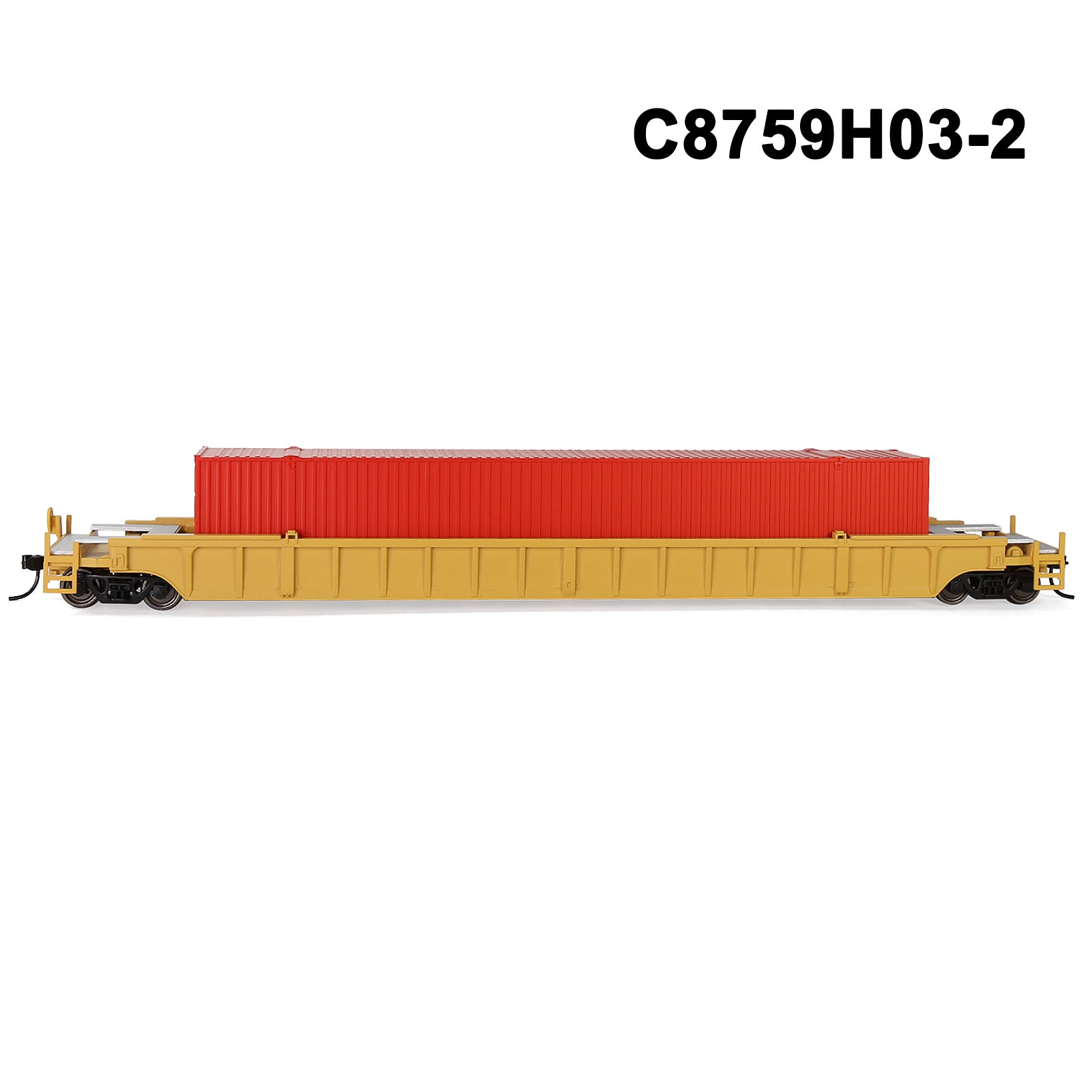 C8759M One Set HO Scale 1:87 53' Well Car Low Side Flat Car with Containers