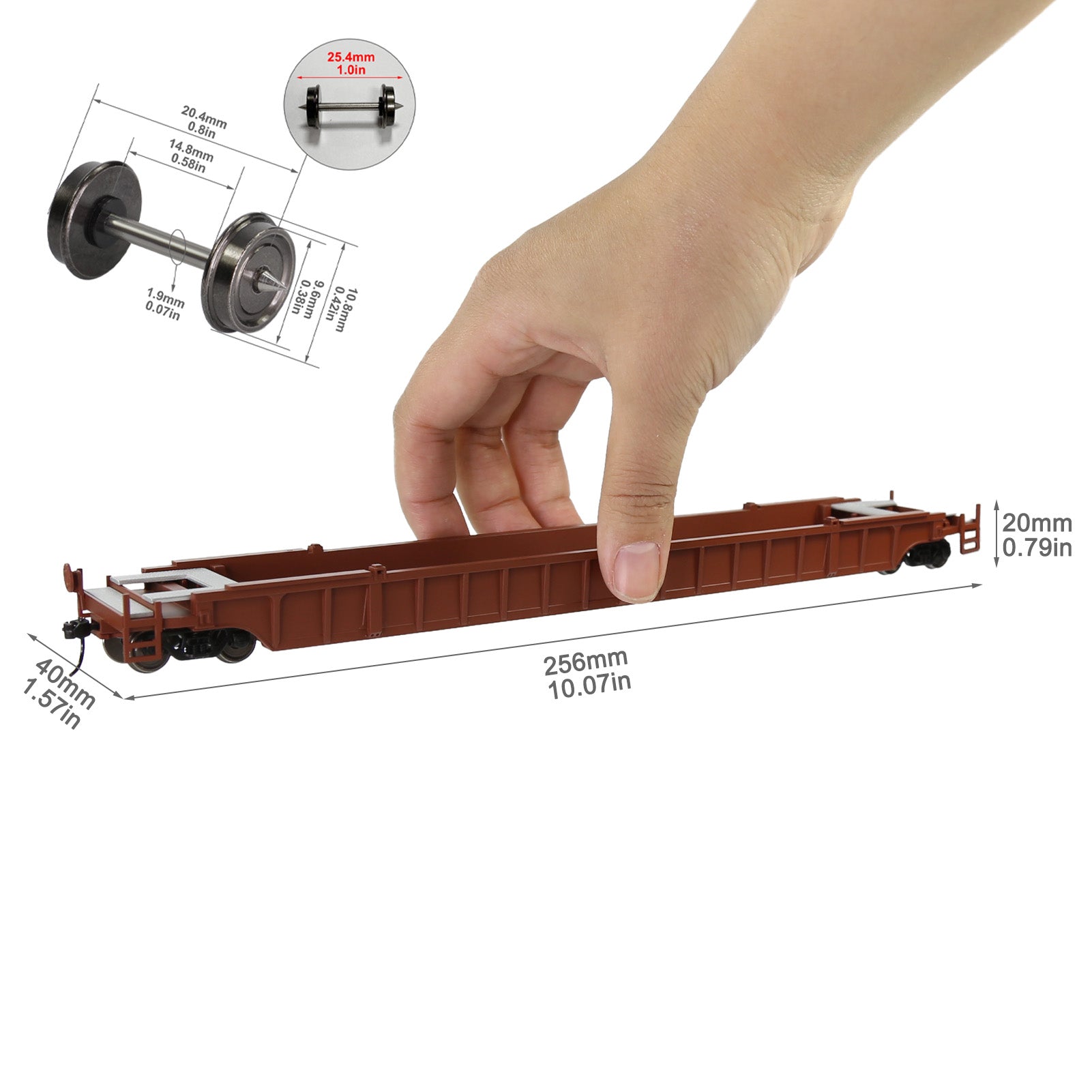 C8759M One Set HO Scale 1:87 53' Well Car Low Side Flat Car with Containers