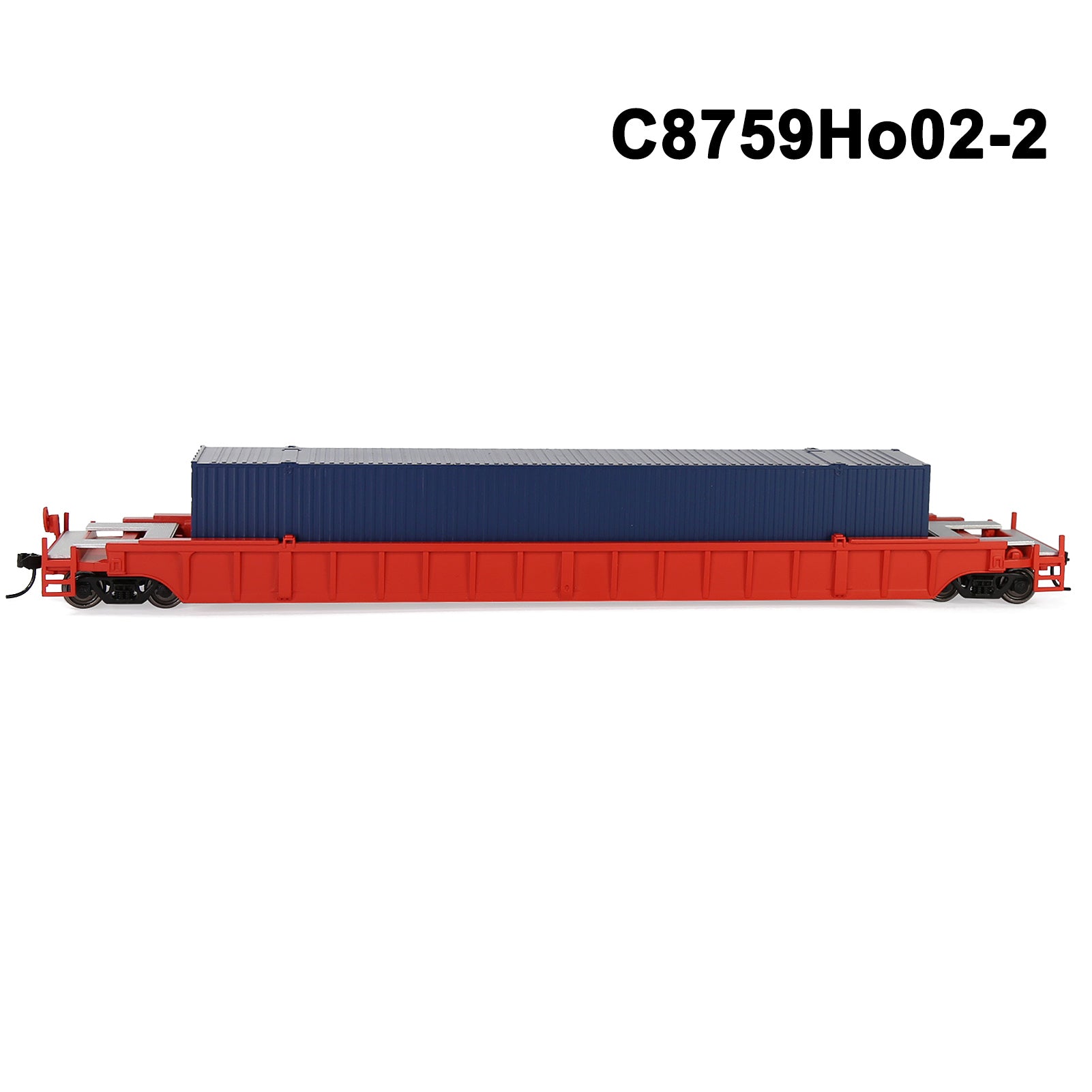 C8759M One Set HO Scale 1:87 53' Well Car Low Side Flat Car with Containers