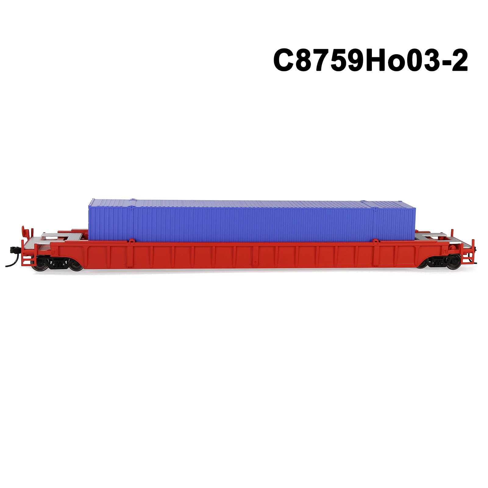 C8759M One Set HO Scale 1:87 53' Well Car Low Side Flat Car with Containers