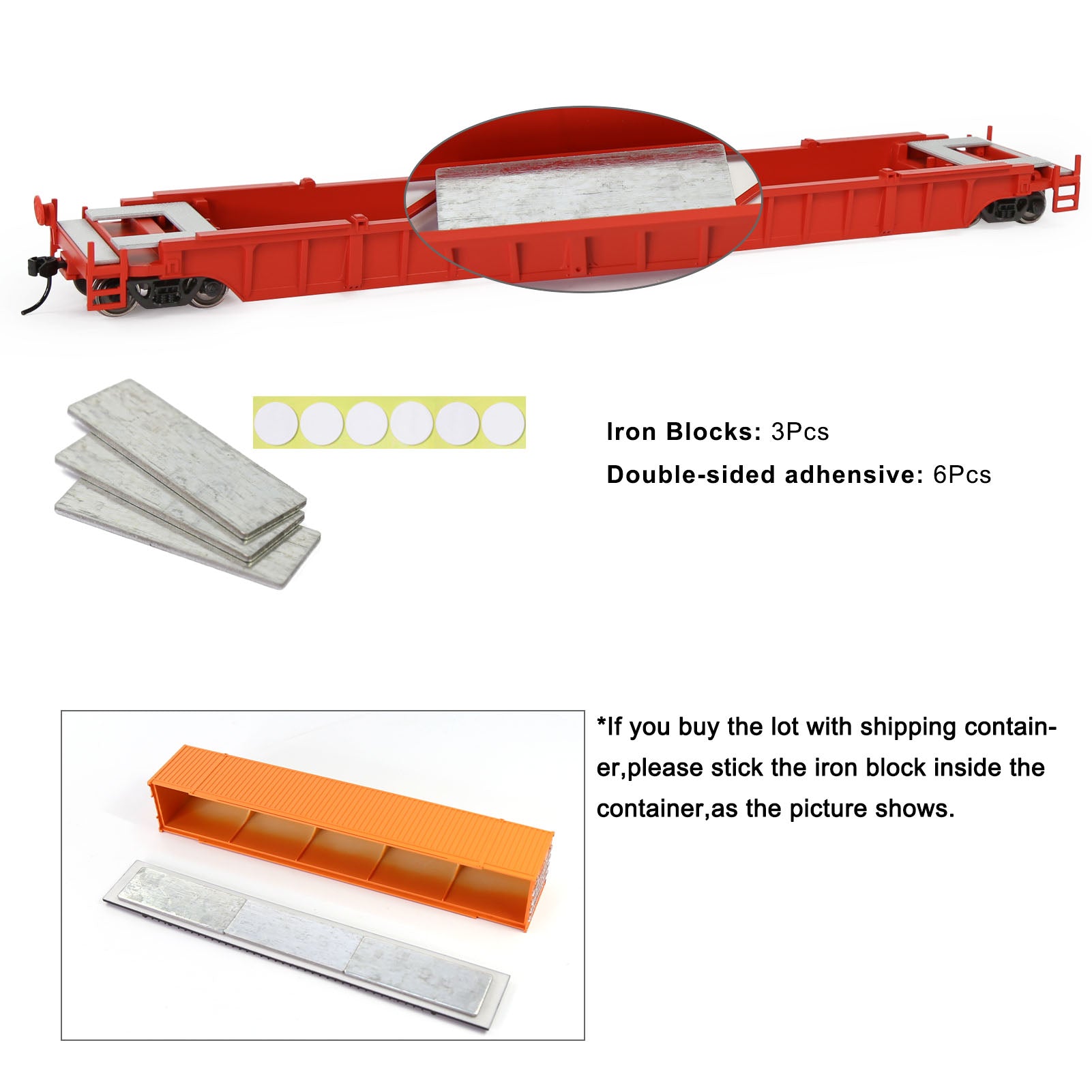 C8759M One Set HO Scale 1:87 53' Well Car Low Side Flat Car with Containers