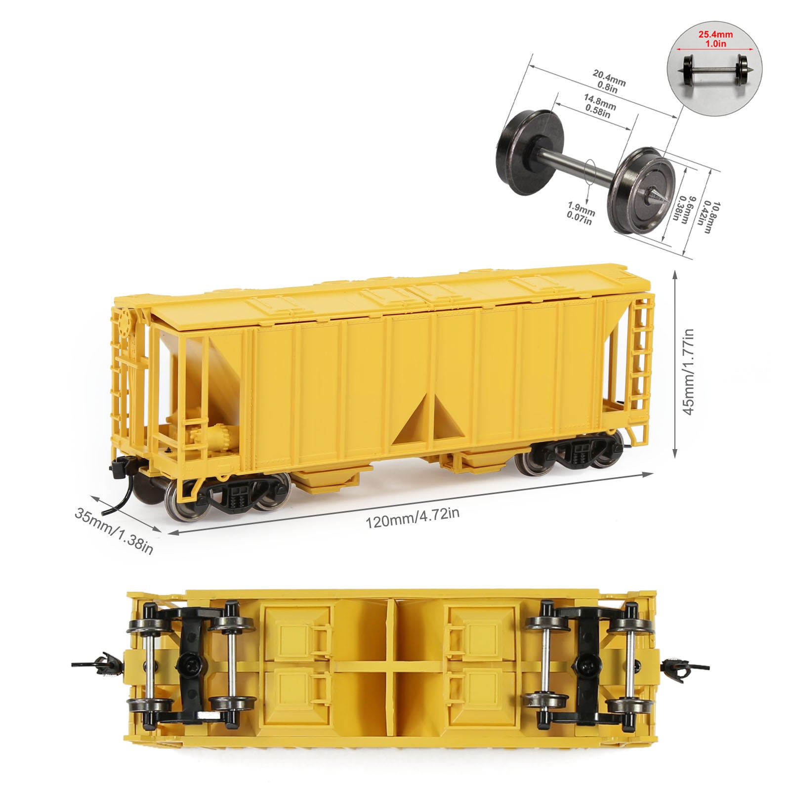 C8760 1pc HO Scale 1:87 Hopper Car Medium Couplers