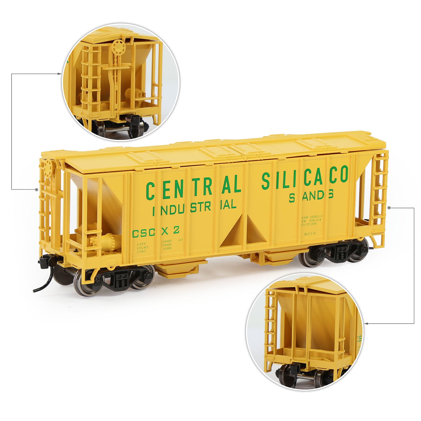 C8760 1pc HO Scale 1:87 Hopper Car Medium Couplers