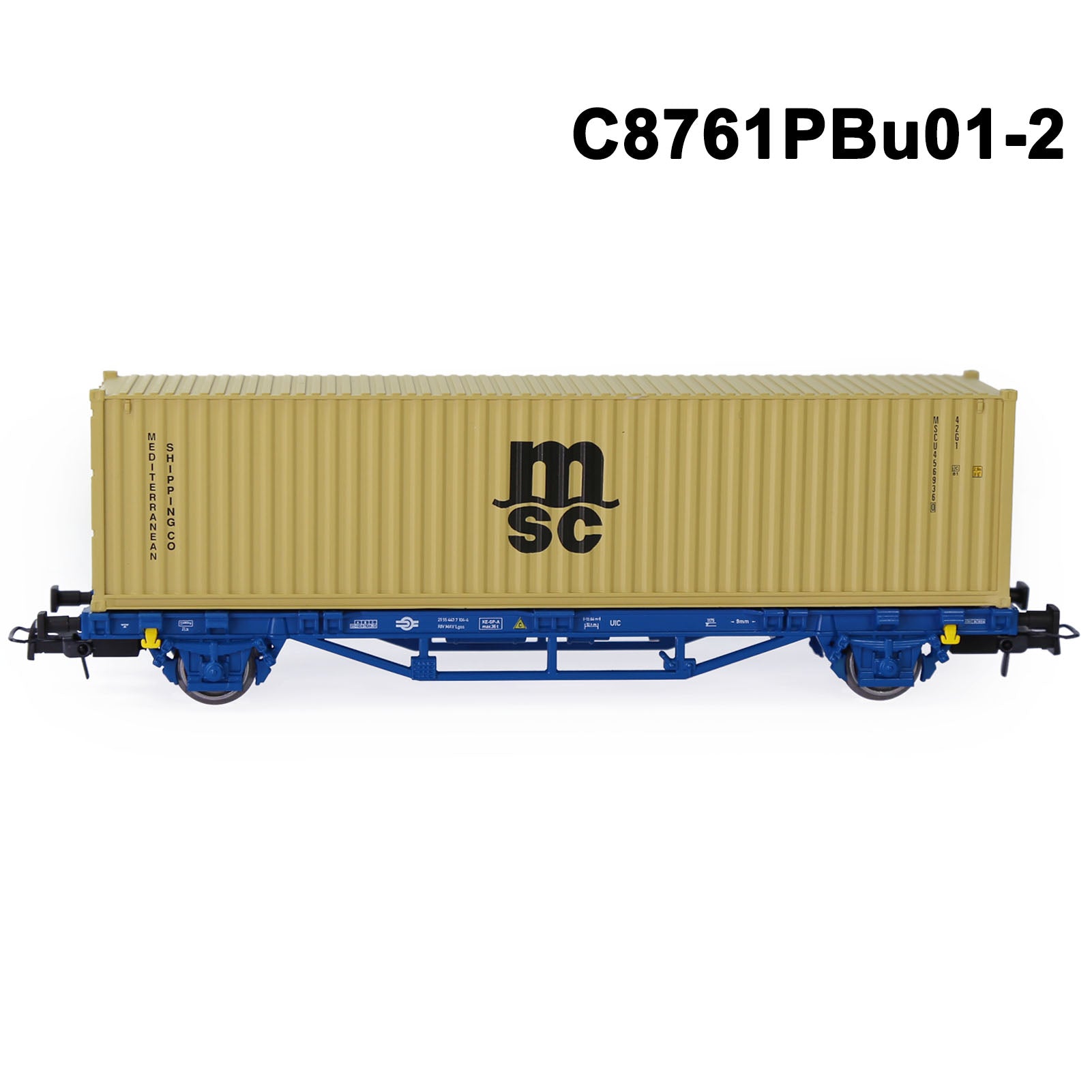 C8761M One set HO Scale 1:87 Model Flat Wagon with Containers