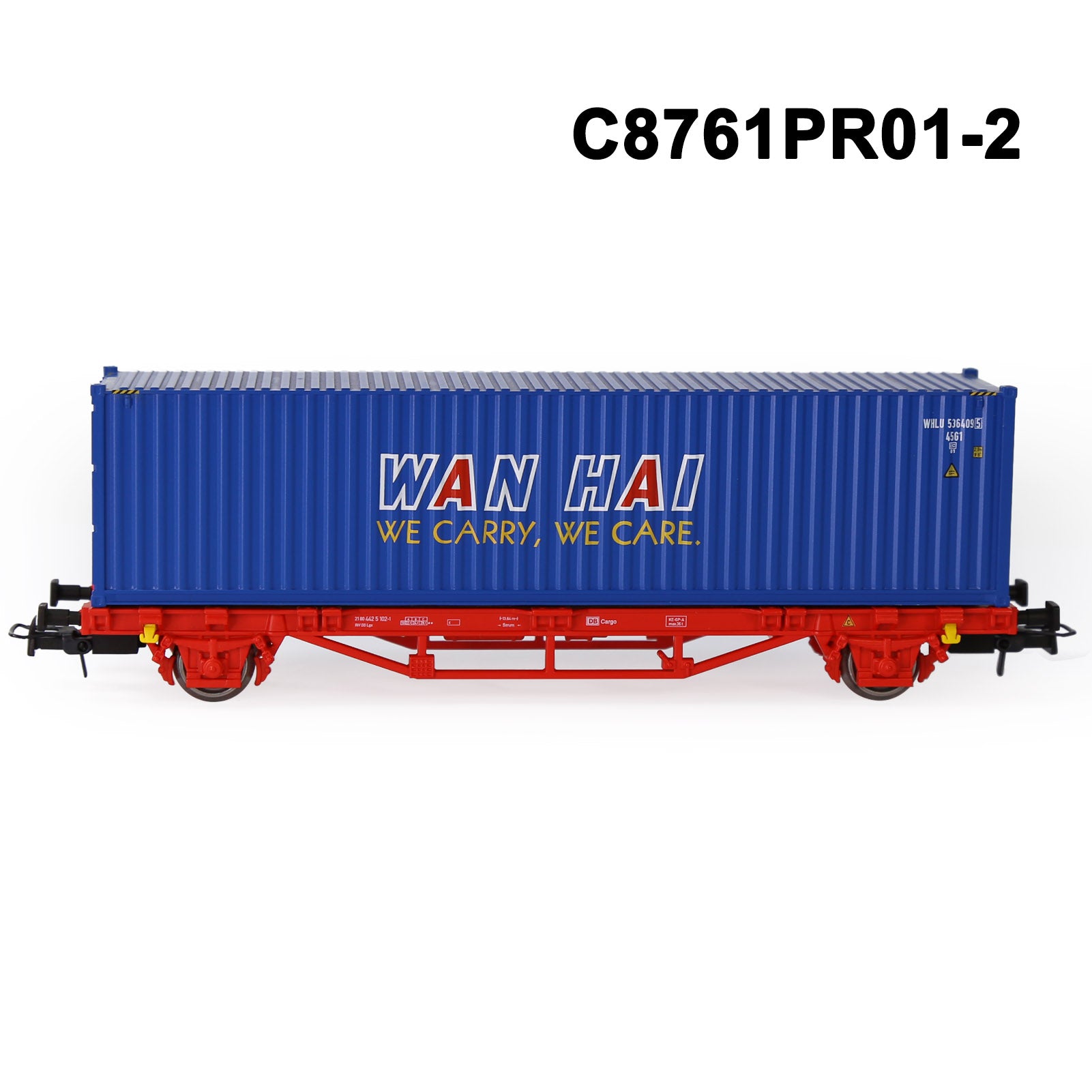 C8761M One set HO Scale 1:87 Model Flat Wagon with Containers