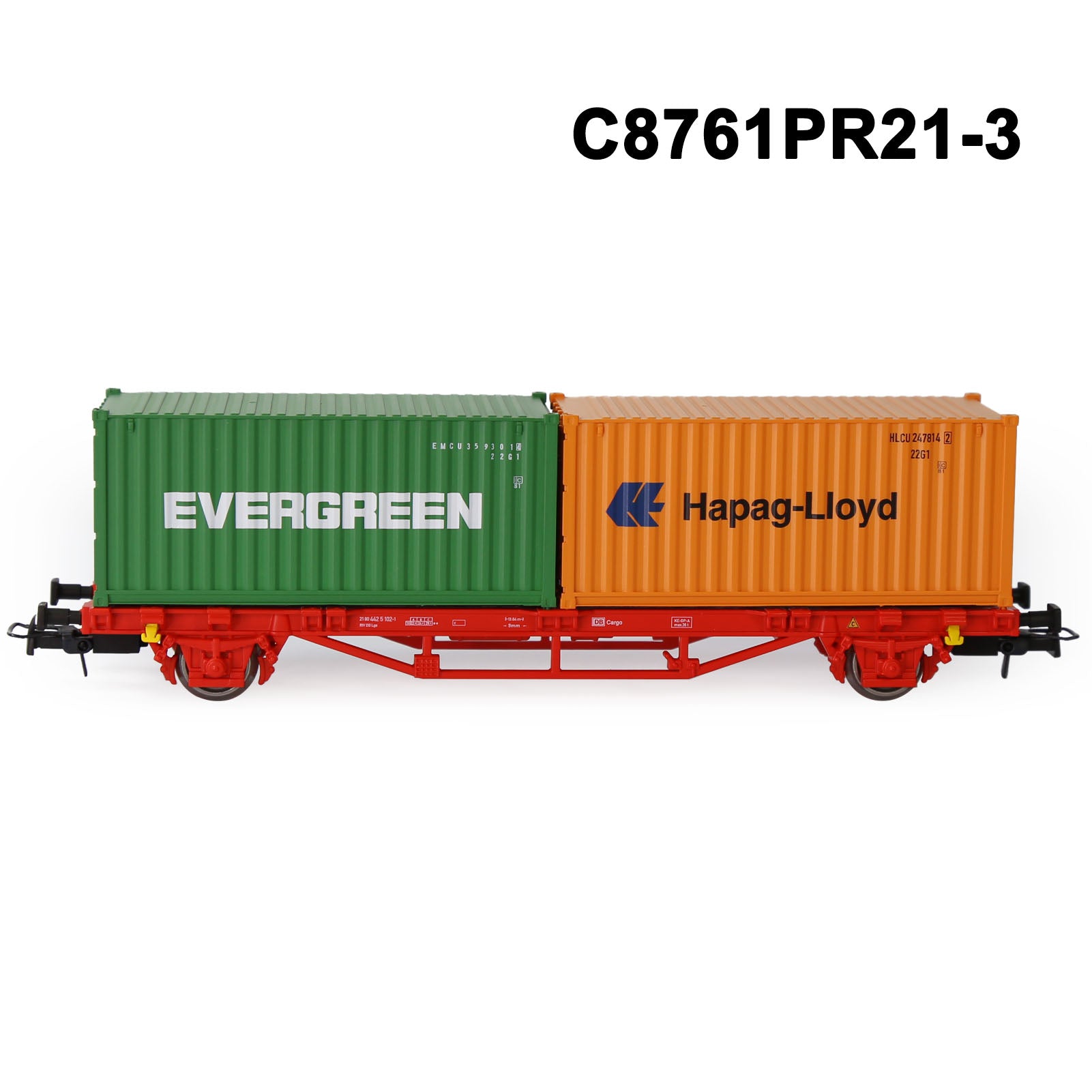 C8761M One set HO Scale 1:87 Model Flat Wagon with Containers