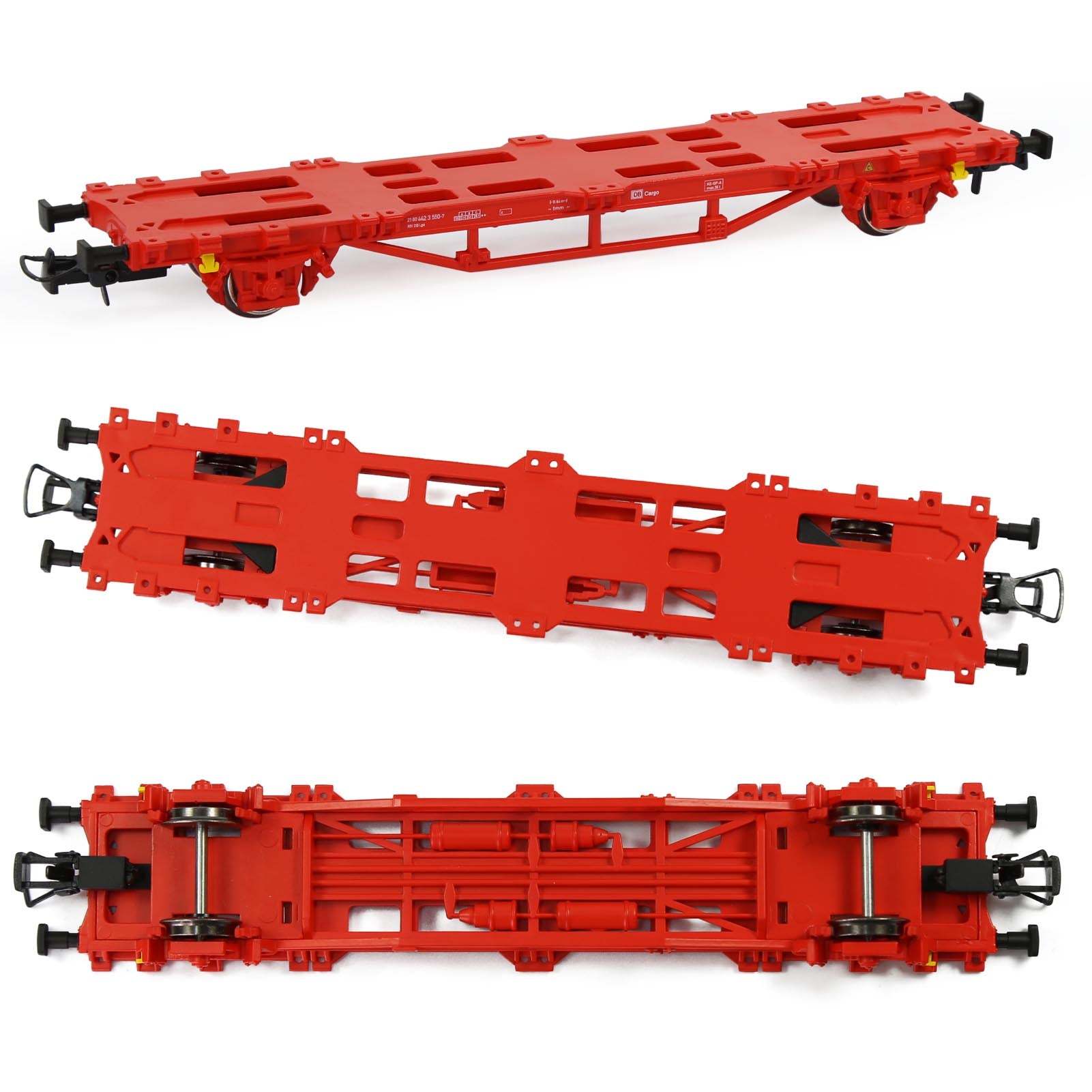 C8761M One set HO Scale 1:87 Model Flat Wagon with Containers