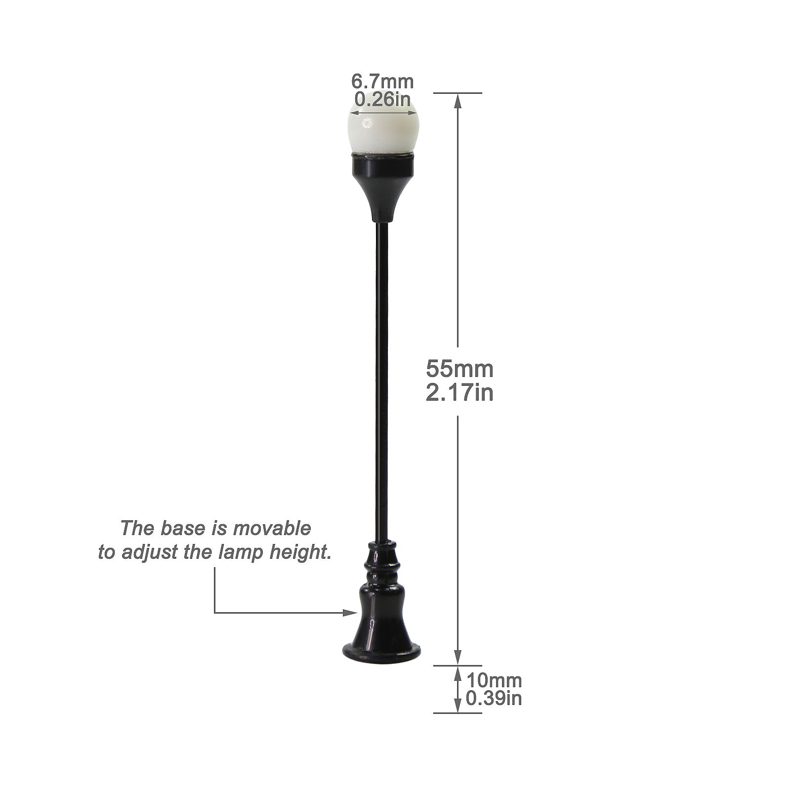 LFT11OOWM 10pcs OO/HO Scale 1:75 Vintage Lamps Street Light LED