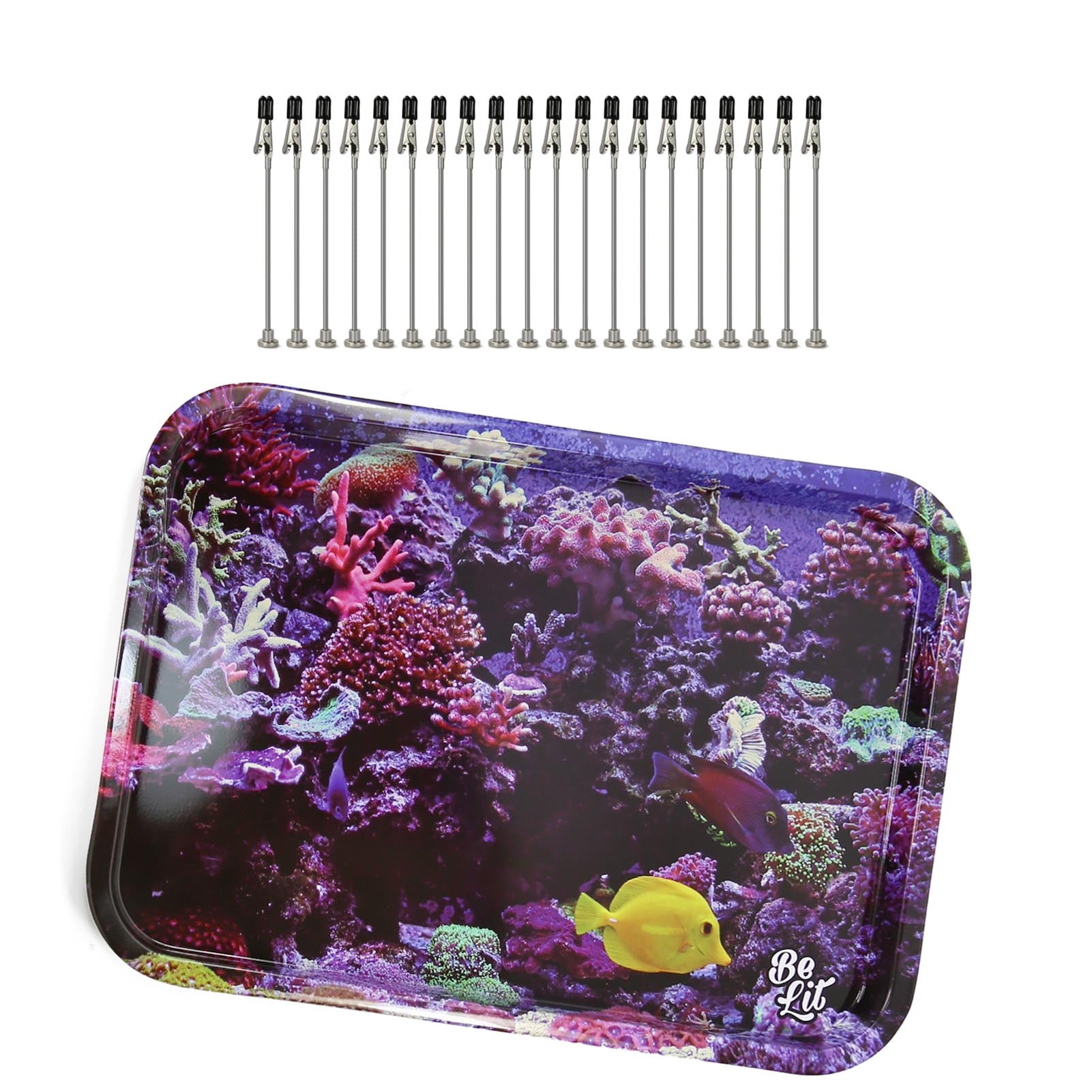 CJJC15 Painting Alligator Clip Stick Set with Magnetic Base Rubber Covers and Stainless Steel Tray