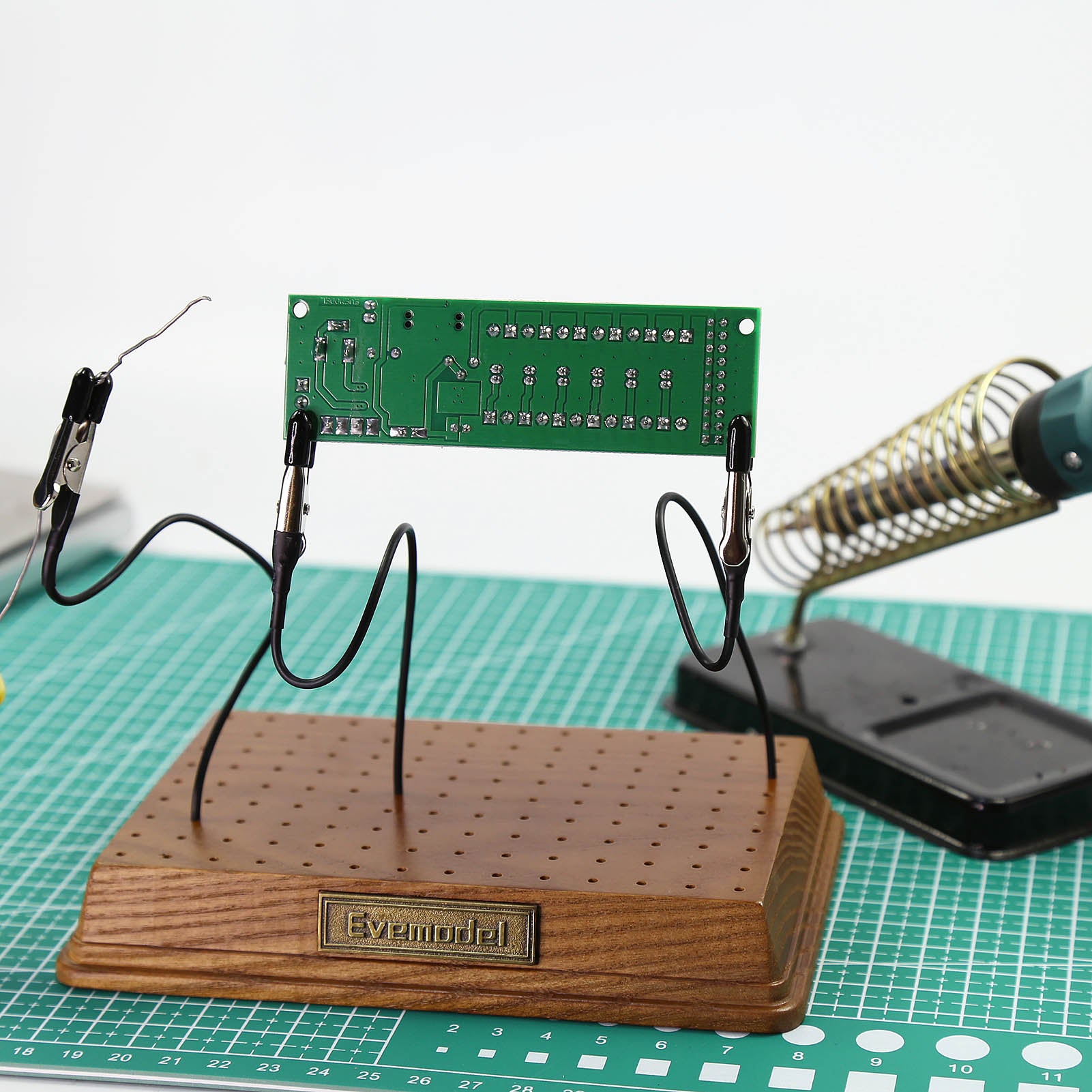 GJJC16 Metal Bendable Alligator Clip Wooden Base with Rubber Cover Airbrush Painting Tools Kit