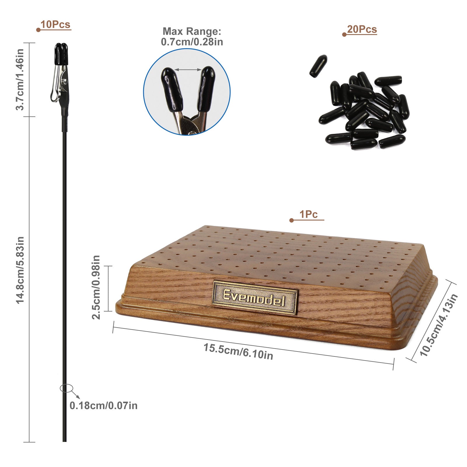 GJJC16 Metal Bendable Alligator Clip Wooden Base with Rubber Cover Airbrush Painting Tools Kit