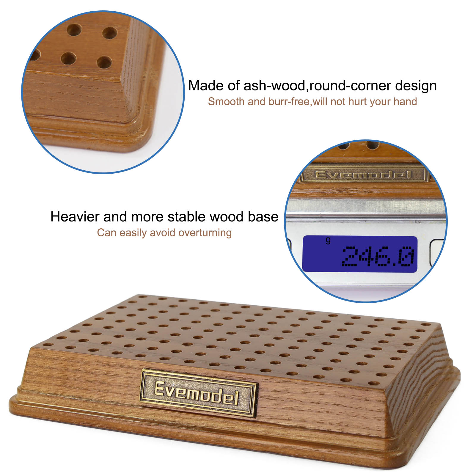 GJJC178 Metal Flat-head Clip with Wooden Base Painting Airbrush Tools Kit