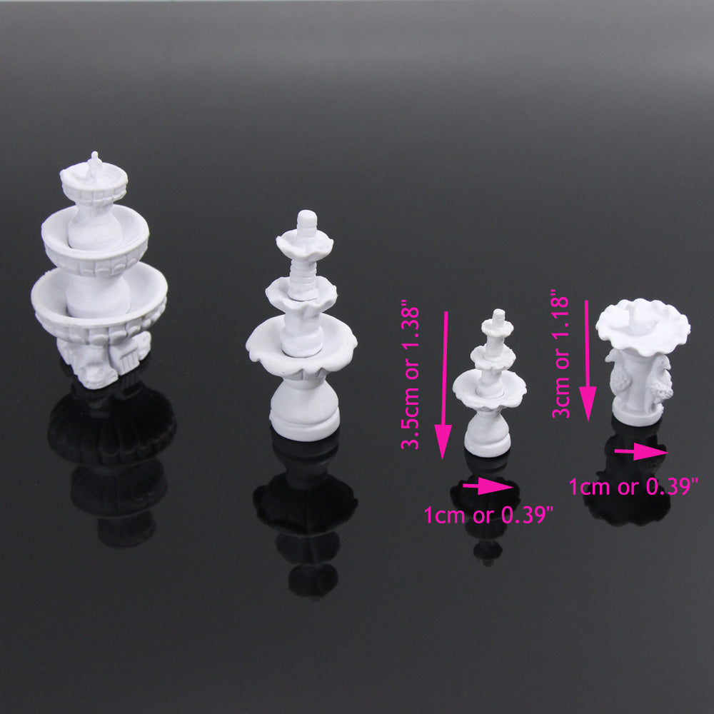 GY07087 9pcs HO Scale 1:87 Model Statue Sculpture Fountain