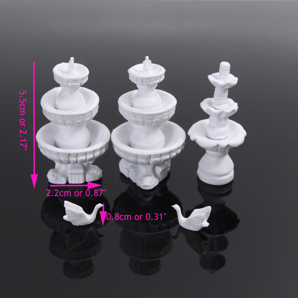 GY07087 9pcs HO Scale 1:87 Model Statue Sculpture Fountain