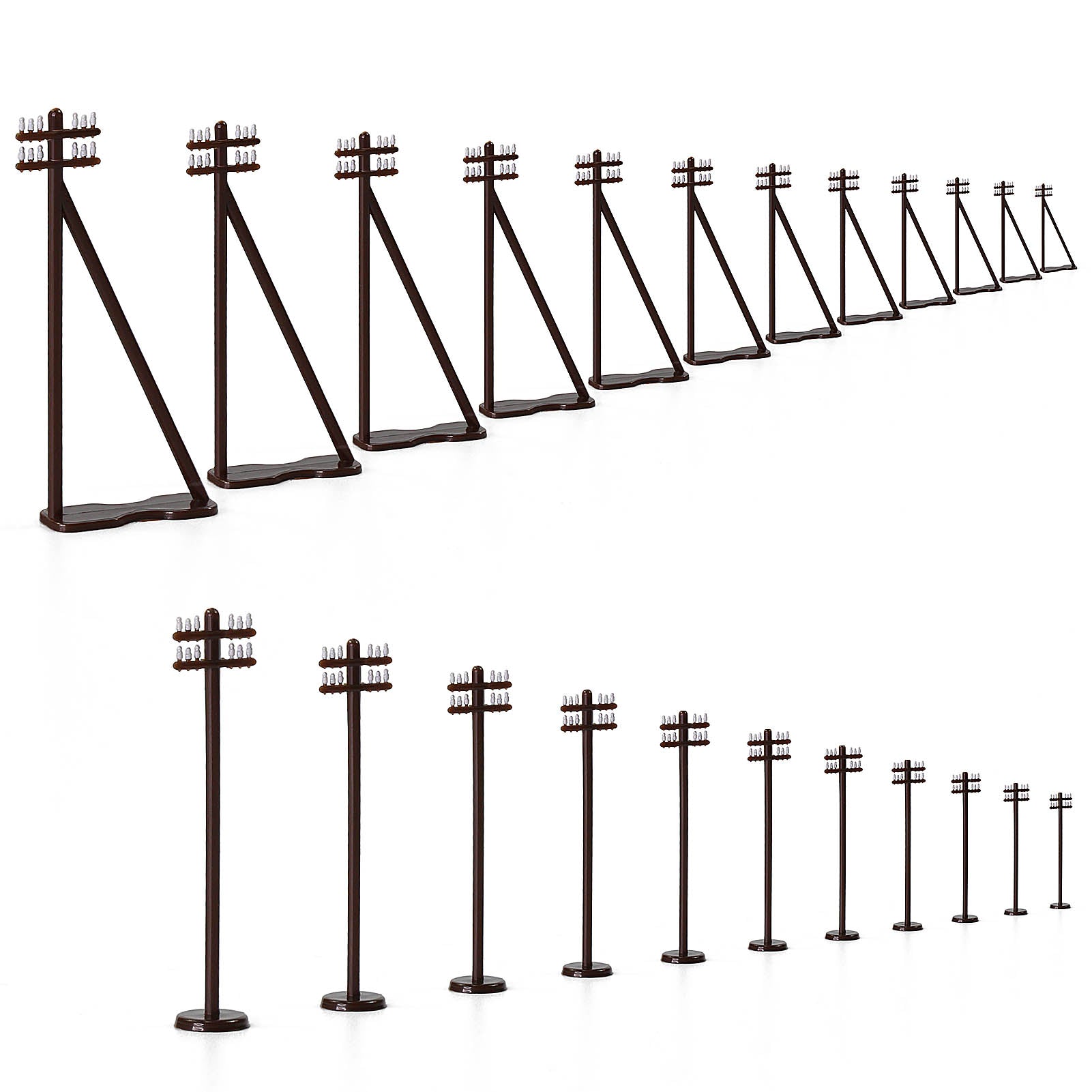 GY19150 24pcs N Scale 1:150 Power Pole Telegraph Telephone Poles