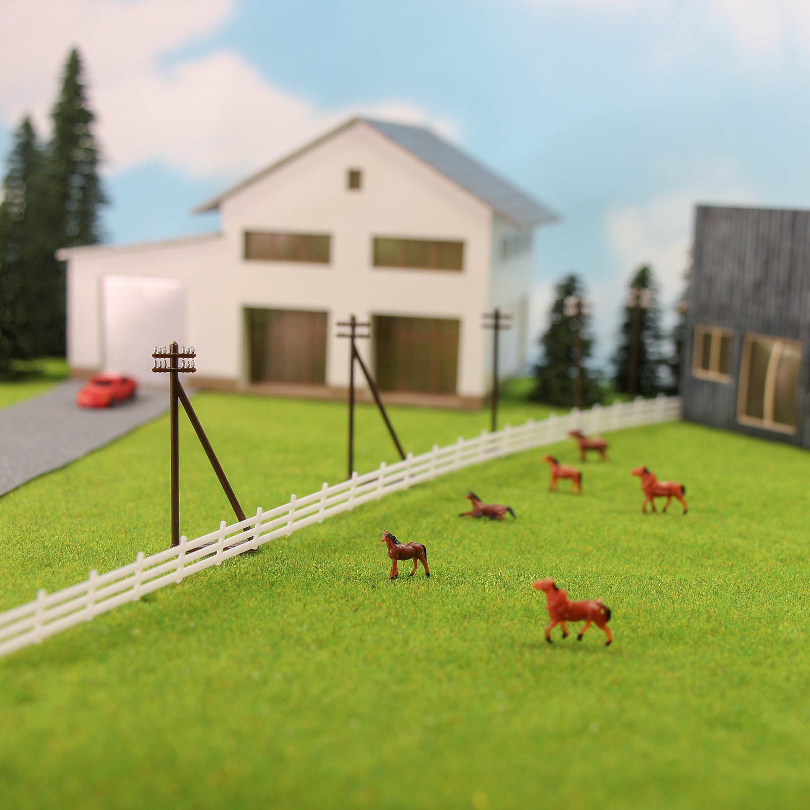 GY19150 24pcs N Scale 1:150 Power Pole Telegraph Telephone Poles