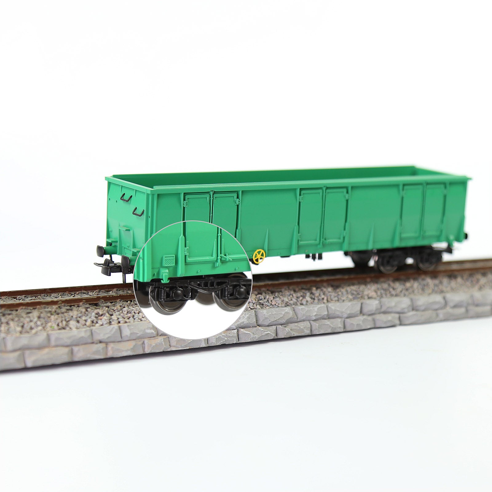 HP0687 2pcs HO scale 1:87 Bogies with 36" Metal DC Wheels