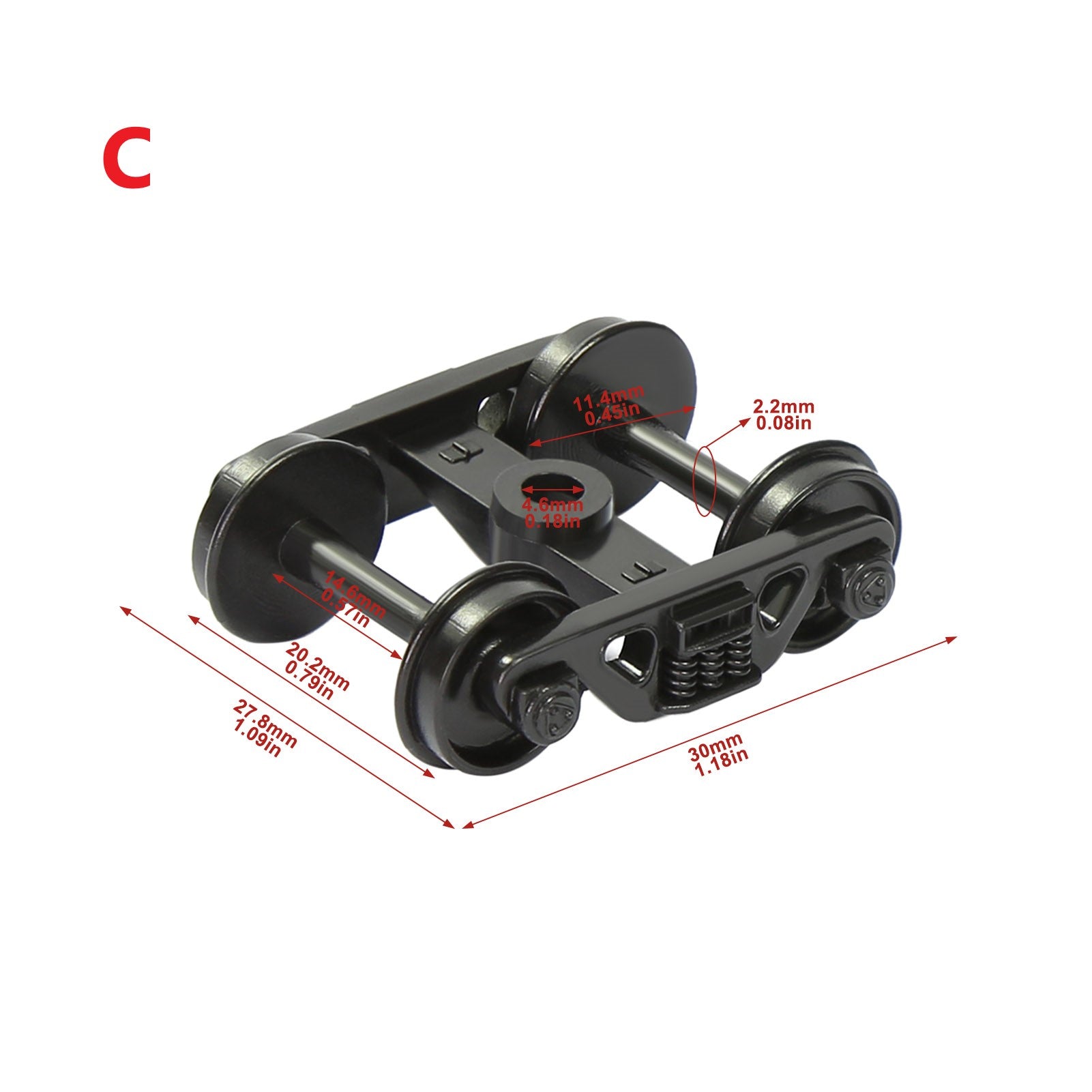HP22HO 12pcs HO scale 1:87 POM Bogies with 33" Plastic Wheels