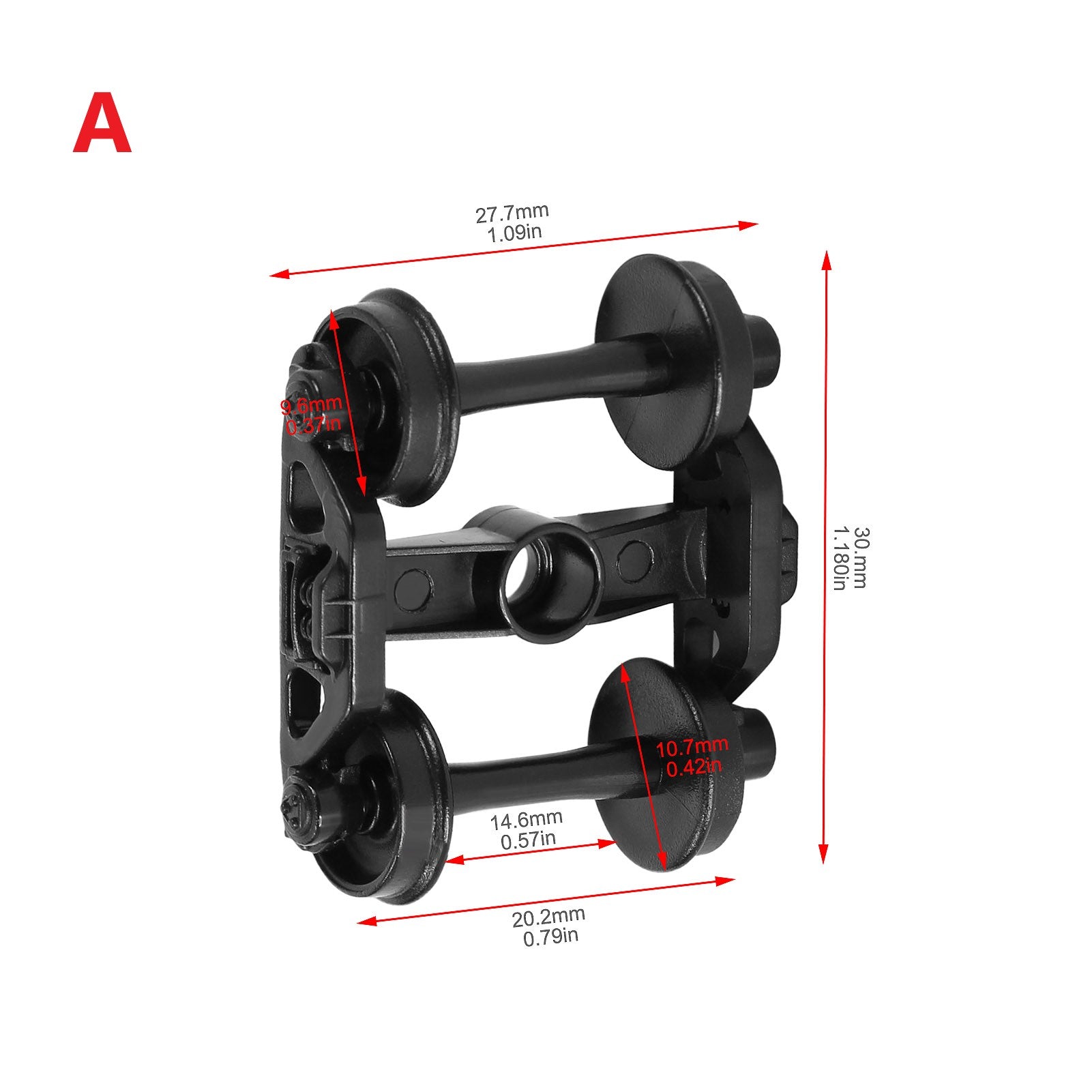 HP22HO 12pcs HO scale 1:87 POM Bogies with 33" Plastic Wheels