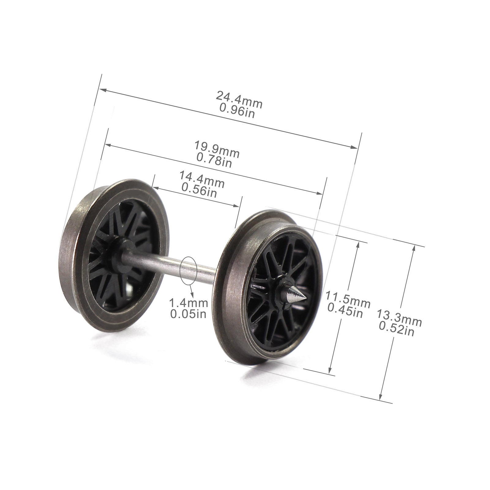 HP2687 8pcs HO Scale 36'' Metal Spoked Wheels