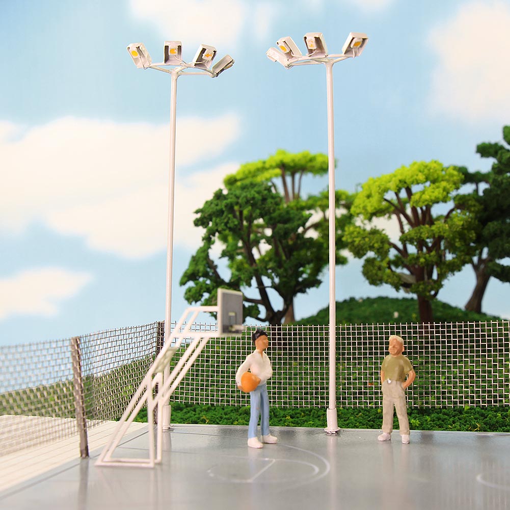 LSL05 5pcs OO/HO Scale Playground Lamps Yard Street Lights