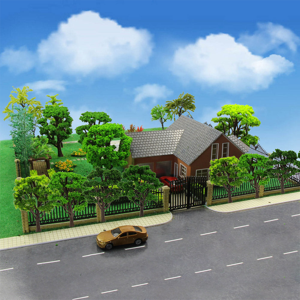 S0601 16pcs HO Scale 1:87 Model Trees Courtyard Scenic
