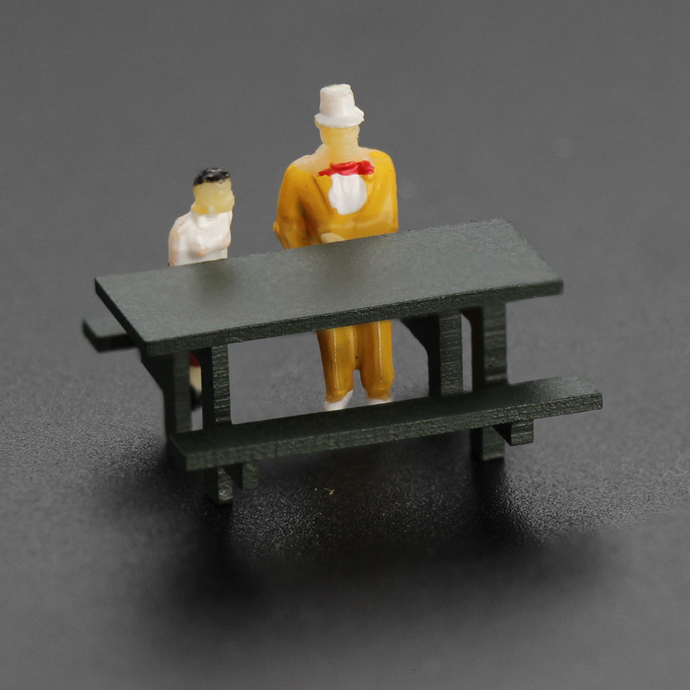 ZY43087 10pcs HO Scale 1:87 Model Table Chair Outdoor Bench