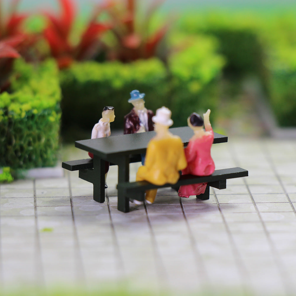 ZY43087 10pcs HO Scale 1:87 Model Table Chair Outdoor Bench